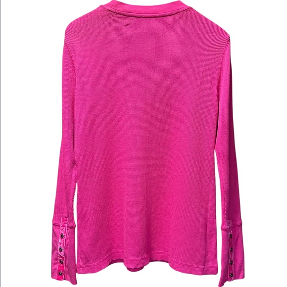 EUC Sundance Button Detail Fuchsia Knit Top - Picture 2 of 4